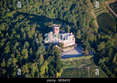 La France, Bas Rhin, Kinzheim Château (vue aérienne) Banque D'Images