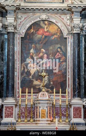 La France, Vaucluse, Parc Naturel Régional du Luberon, Cucuron, choeur de l'église Notre Dame de Beaulieu Banque D'Images