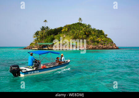 La Colombie, l'île de Providencia, Cayo Cangrejo, îlot dans la mer des Caraïbes Banque D'Images