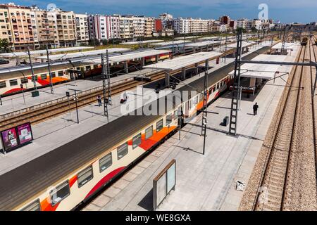 Maroc, Casablanca, nouvelle gare Casa voyageurs souhaitant la LGV Banque D'Images