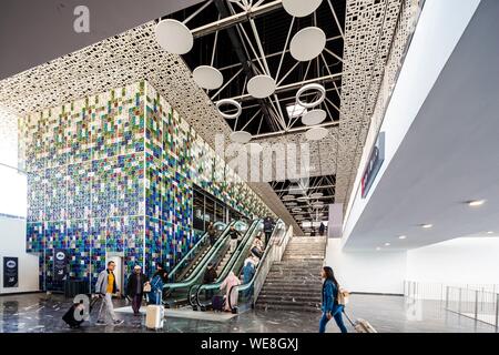 Maroc, Casablanca, nouvelle gare Casa voyageurs souhaitant la LGV Banque D'Images
