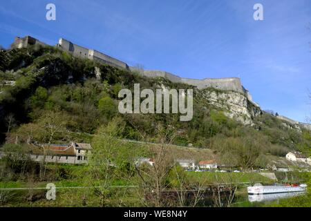 France, Doubs, Besançon, le Doubs, la citadelle classée au Patrimoine Mondial de l'UNESCO Banque D'Images