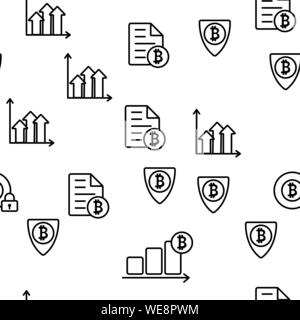 ICO, vecteur de Bitcoin motif transparent Illustration de Vecteur