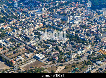Cottbus, Allemagne. Août 23, 2019. Le centre de la ville de Brandebourg (vue aérienne d'un avion). Crédit : Patrick Pleul/dpa-Zentralbild/ZB/dpa/Alamy Live News Banque D'Images