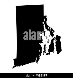 Carte silhouette Rhode Island Illustration de Vecteur