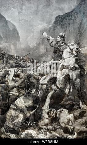 Roland, un chef militaire franque sous Charlemagne à la bataille de Roncevaux, Col 778 Banque D'Images