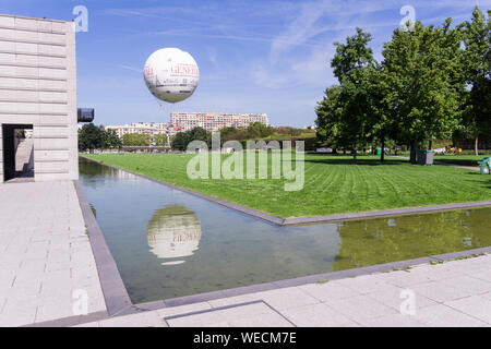 Paris Parc André-citroën - débarquement de la Paris ballon dans le parc André Citroën, dans le 15ème arrondissement. La France, l'Europe. Banque D'Images