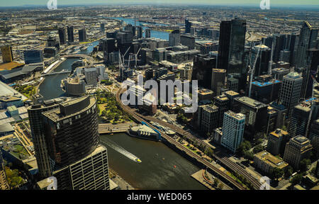 Australie, Melbourne, magnifique paysage, vue sur Eureka Skydeck Banque D'Images