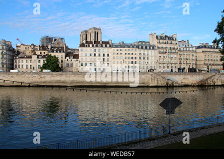 Notre-dame et de la Seine à Paris (France) Banque D'Images