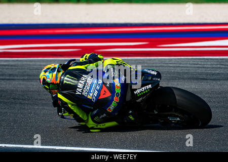 Misano Adriatico, Italie, 30 août 2019, 46 Valentino Rossi FACTORY RACING YAMAHA au cours de Test Officiel MotoGP à Misano Adriatico (RN) 2019 - MotoGP - Credit : LPS/Alessio Marini/Alamy Live News Banque D'Images