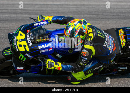 Misano Adriatico, Italie, 30 août 2019, 46 Valentino Rossi FACTORY RACING YAMAHA au cours de Test Officiel MotoGP à Misano Adriatico (RN) 2019 - MotoGP - Credit : LPS/Alessio Marini/Alamy Live News Banque D'Images