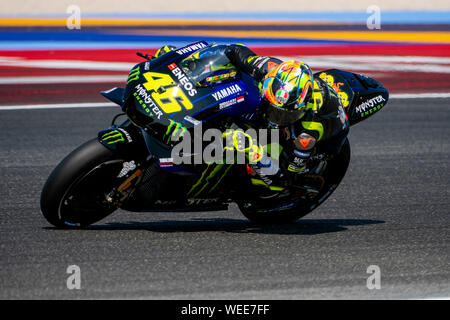 Misano Adriatico, Italie, 30 août 2019, 46 Valentino Rossi FACTORY RACING YAMAHA au cours de Test Officiel MotoGP à Misano Adriatico (RN) 2019 - MotoGP - Credit : LPS/Alessio Marini/Alamy Live News Banque D'Images