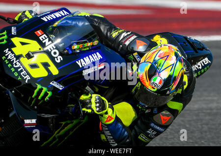 Misano Adriatico, Italie, 30 août 2019, 46 Valentino Rossi FACTORY RACING YAMAHA au cours de Test Officiel MotoGP à Misano Adriatico (RN) 2019 - MotoGP - Credit : LPS/Alessio Marini/Alamy Live News Banque D'Images
