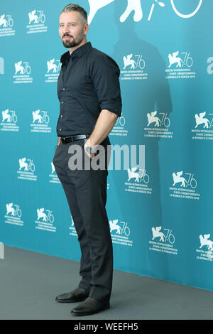 Venise, Italie - 28 août : Murathan Muslu assiste à l'Pelikanblut photocall au cours de la 76e Festival du Film de Venise Banque D'Images