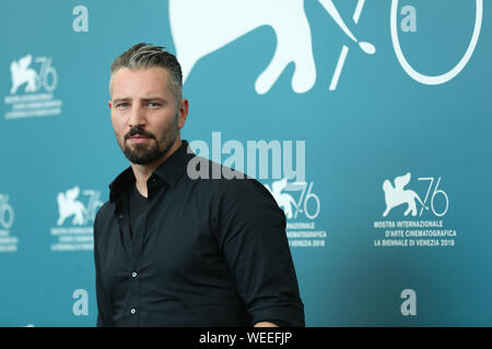 Venise, Italie - 28 août : Murathan Muslu assiste à l'Pelikanblut photocall au cours de la 76e Festival du Film de Venise Banque D'Images