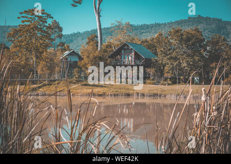 Vue sur le parc national de Khao Yai et resort en Thailande Banque D'Images