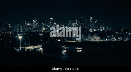 Melbourne CityScape, Sky Line, nuit, Australie Banque D'Images