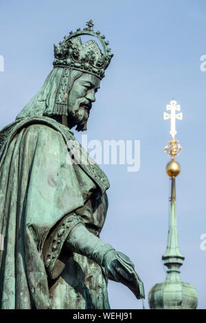 Statue de Charles IV Prague, empereur romain Banque D'Images