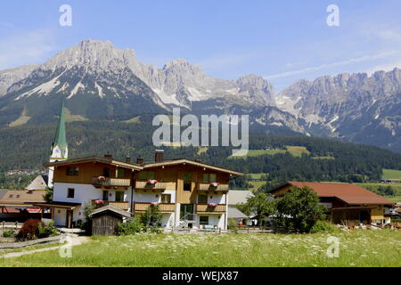 Blick von Wilder Kaiser Ellmau auf Banque D'Images