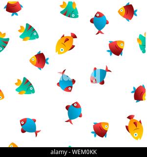 Les poissons, espèces exotiques Vector Pattern transparente Illustration de Vecteur