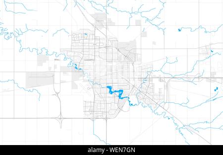 Détaillée riche carte de la zone de vecteur de Regina, Saskatchewan, Canada. Modèle de carte pour la décoration. Illustration de Vecteur