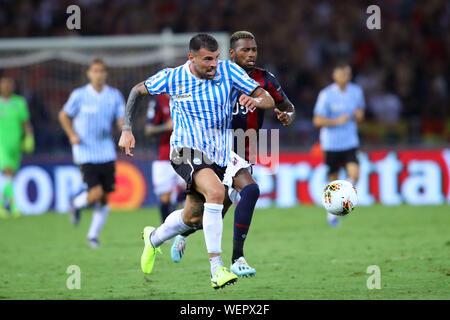 Bologne, Italie. Août 30, 2019. Championnat d'Italie de football Serie A match 2020 vs 2019 Bologne Spal Dans le pic : ANDREA PETAGNA (SPAL) Credit : Filippo Rubin/Alamy Live News Banque D'Images