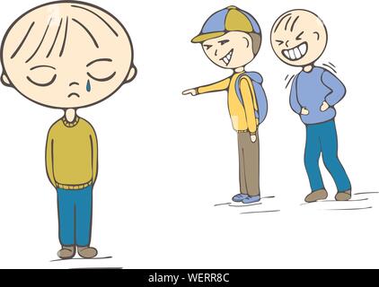 Les enfants de l'école l'intimidation boy, vector Illustration de Vecteur
