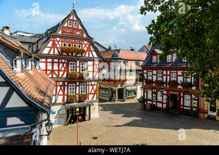 29 Août 2019 : maison à colombages, maisons sur la place de marché à Idstein, Hessen (Hesse), en Allemagne. À proximité de Frankfurt am Main, Wiesbaden Banque D'Images