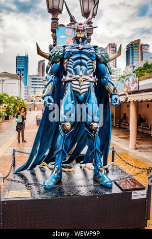 Hong Kong, Chine, mars 2013 statues de personnages célèbres, à Hong Kong de Comic Stars Avenue, du parc de Kowloon. Paysage urbain historique de Tsim Sha Tsui Banque D'Images