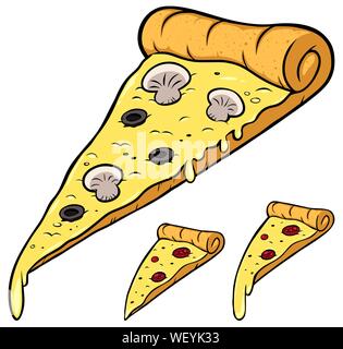 Pizza Slice on White Illustration de Vecteur