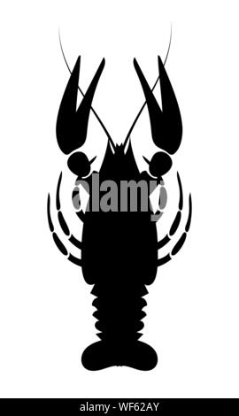 L'icône de l'écrevisse. Homard de la rivière, la langoustine ou spécialités de crustacés isolé sur fond blanc. Conception de fruits de mer. Vector illustration. Illustration de Vecteur