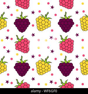 Fond transparent avec blackberry et framboise. Pour les textiles de cuisine, papier d'emballage, cartes de vœux et invitations de partie. Vector illustration. Illustration de Vecteur