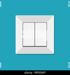 L'icône de l'interrupteur de la lumière électrique, télévision moderne minimaliste de style design, sur un fond bleu. Vector illustration. Illustration de Vecteur