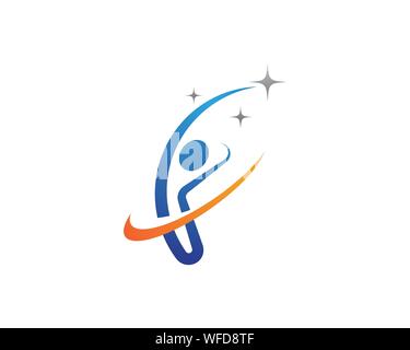 Caractère humain signe vecteur conception logo illustration Illustration de Vecteur