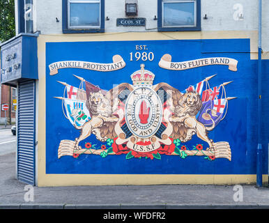 Les garçons Protestant Shankill Flute Band murale, Belfast, en Irlande du Nord Banque D'Images