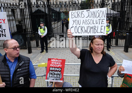 Whitehall, Londres, Royaume-Uni. 31 août 2019. Protestation contre la prorogation du Parlement par Boris Johnson. Crédit : Matthieu Chattle/Alamy Live News Banque D'Images