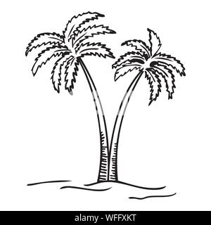 Vector illustration noir et blanc de palm tree Illustration de Vecteur