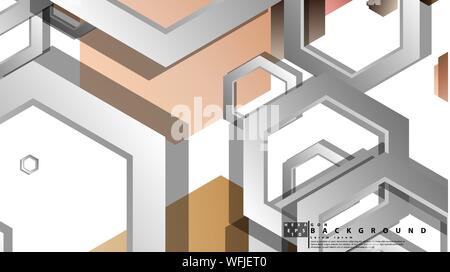 Résumé Contexte géométrique avec hexagones couleur de peau composition. Vector illustration Illustration de Vecteur