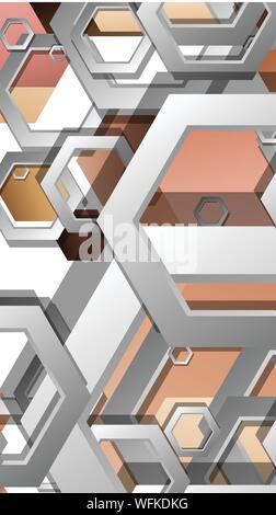 Résumé Contexte géométrique avec hexagones couleur de peau composition. Vector illustration Illustration de Vecteur