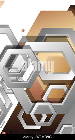 Résumé Contexte géométrique avec hexagones couleur de peau composition. Vector illustration Illustration de Vecteur