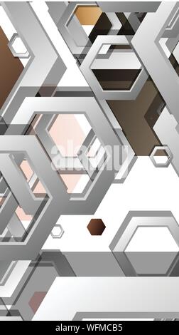 Résumé Contexte géométrique avec hexagones couleur de peau composition. Vector illustration Illustration de Vecteur