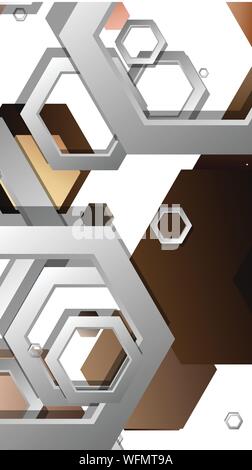 Résumé Contexte géométrique avec hexagones couleur de peau composition. Vector illustration Illustration de Vecteur
