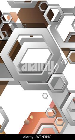 Résumé Contexte géométrique avec hexagones couleur de peau composition. Vector illustration Illustration de Vecteur