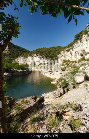 La France, l'Ardèche, les Gorges de l'Ardèche Réserve naturelle nationale, Sauze, Ardèche, près de la vallée de Louby Banque D'Images