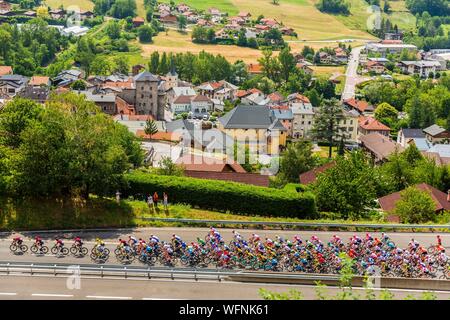 France, Savoie, Tarentaise, Grand-Aigueblanche, passage du Tour de France Banque D'Images