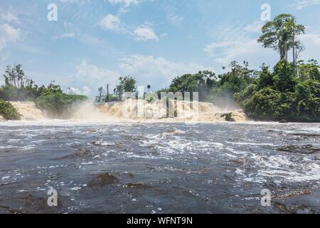 Cameroun, région Sud, Ministère de l'océan, Kribi, cascade du lobe Banque D'Images