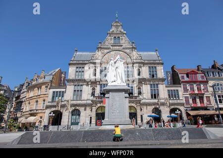 Belgique, Flandre, Gand, Théâtre Municipal Building, Royal Dutch Theatre construit en 1899, sur Sint-Baafsplein Banque D'Images