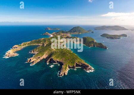 Guadeloupe, Les Saintes, Terre de Haut et Terre de Bas (vue aérienne) Banque D'Images