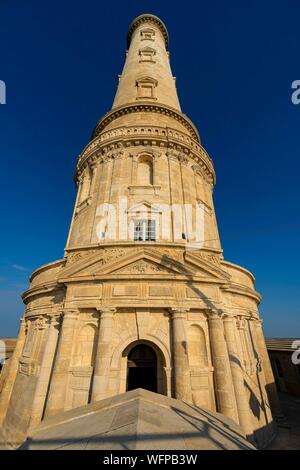 France, Gironde, le Verdon-sur-Mer, plateau rocheux de Cordouan, phare de Cordouan, classé Monuments Historique, vue générale Banque D'Images