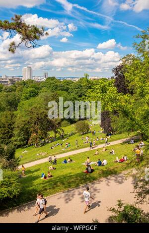 France, Paris, le parc des Buttes de Chaumont Banque D'Images